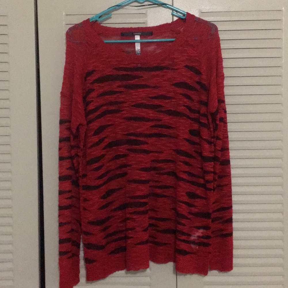 Red Tiger stripe sweater